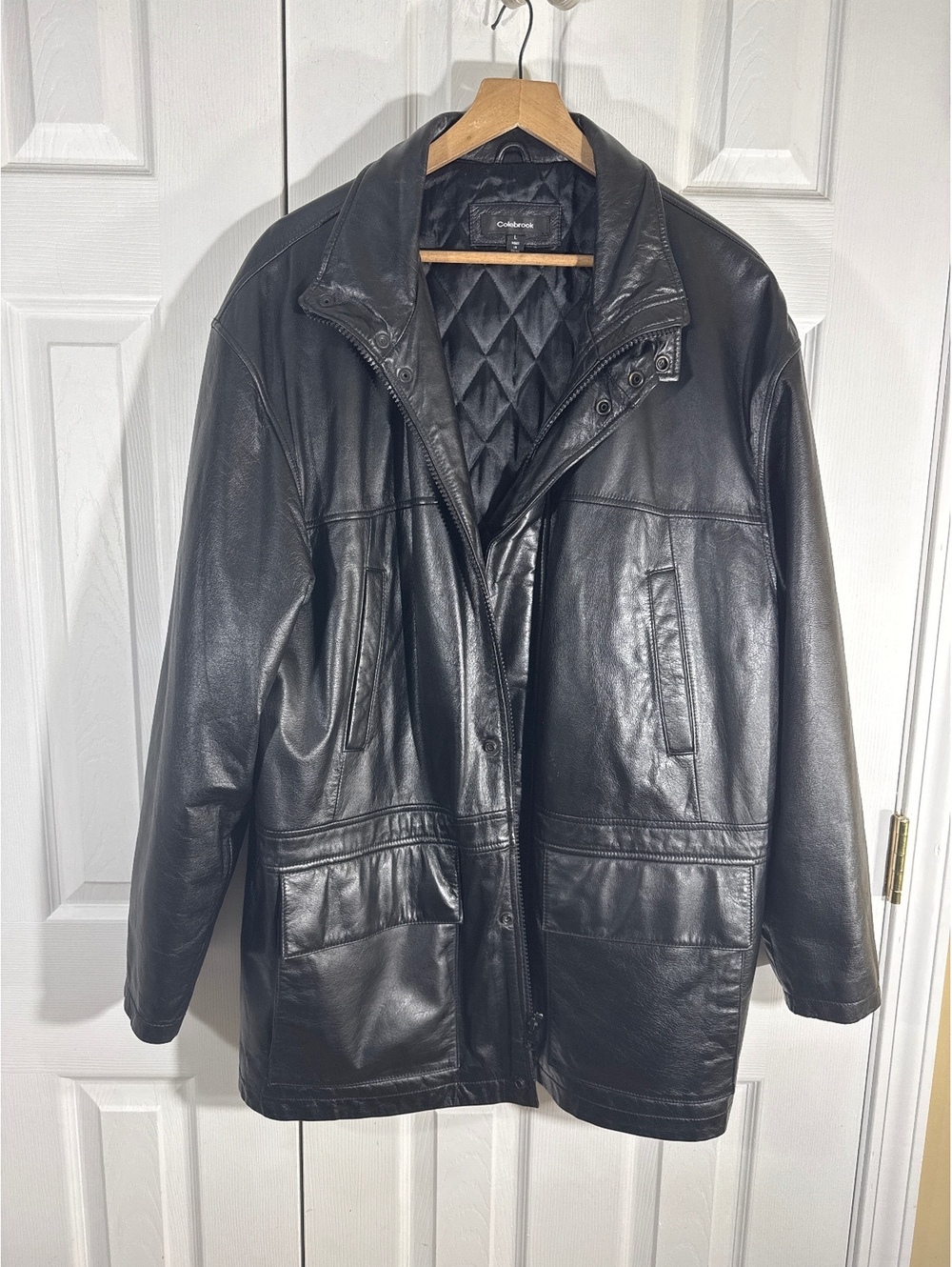 Colebrook Men's Black Leather Jacket Large